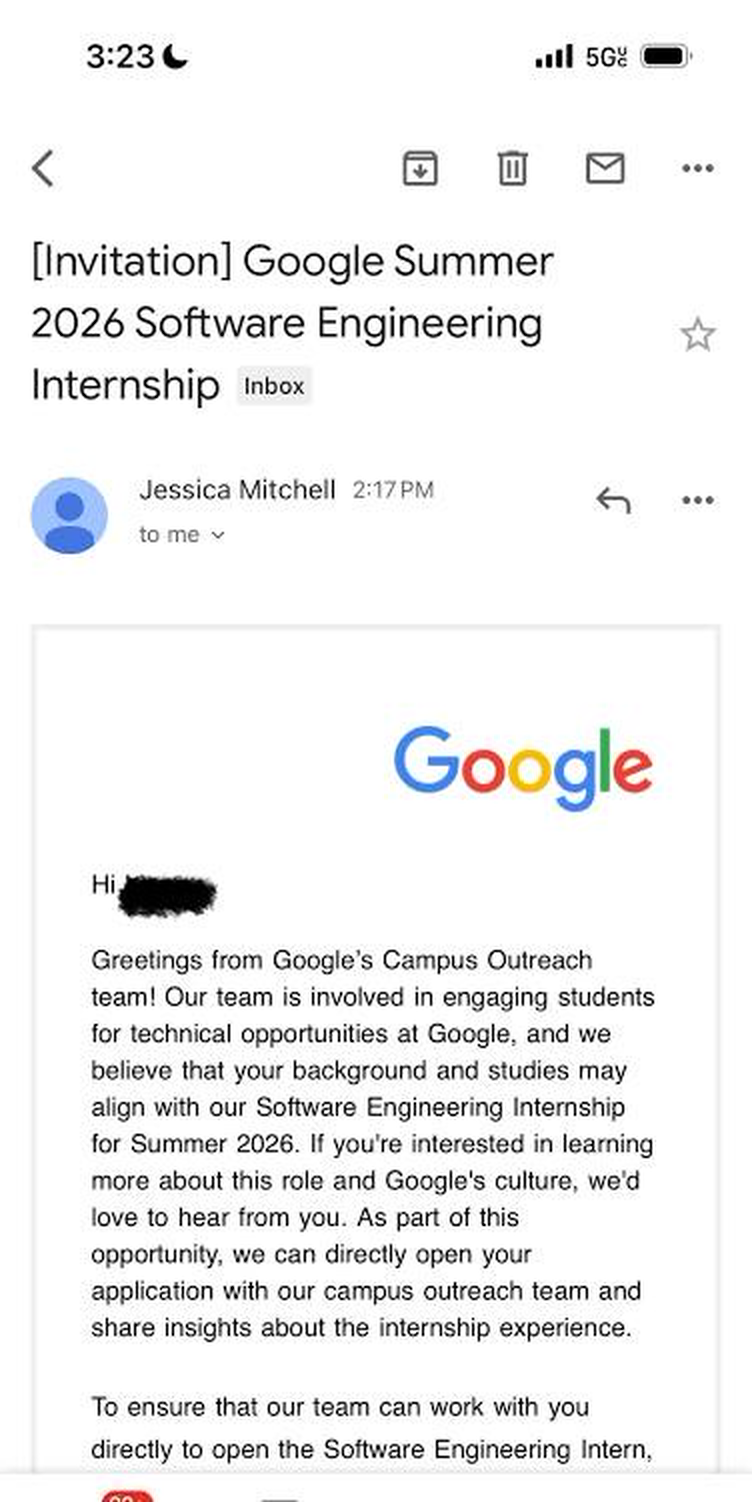Gmail: Google Summer 2026 invitation